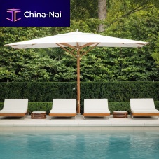 Contemporary sun lounger Monaco Sunbed Single Pool Editionfabricmahoganystainless steel