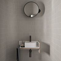 Fenix NTM® vanity top THEO MINI - TALCO/COTONEwith towel rack