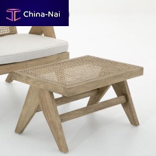 Contemporary footrest BRUNOoakrattan