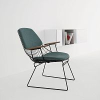 Contemporary armchair FMoakwalnutmetal