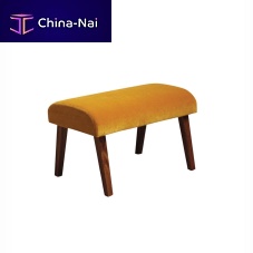 Contemporary footrest ATTESAfabricleatherwalnut