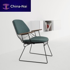 Contemporary armchair FMoakwalnutmetal