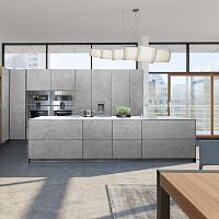 Contemporary kitchen SPATOLA SMARTwood veneerconcreteisland