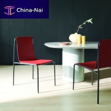 Contemporary chair Ariaindoorleatherpainted steel base