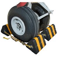 Aircraft wheel chock 4/2rubberdouble