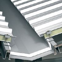 Aluminum roof gutter EAVESrectangularV-shaped