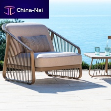 Contemporary armchair Sallyfabricpainted aluminumrope