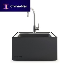 Single-bowl kitchen sink Xwithout drainboardstainless steelcountertop