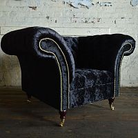 Chesterfield armchair HARLOWvelveton casters