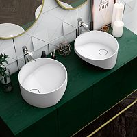 Countertop washbasin SENO ZENPLUSSolid Surfacebicolorwithout hole