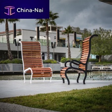 Contemporary garden chair M-A KUSTOMoutdoorwoodensteel base