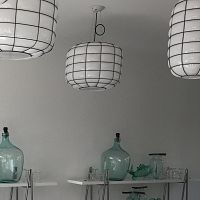 Pendant lamp TERRAironblown glassmesh