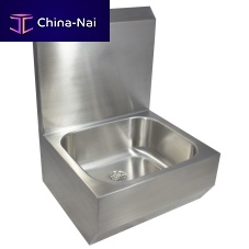 Wall-mounted hand basin Creativrectangularbrushed stainless steelfor commercial kitchen