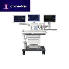 Trolley-mounted anesthesia workstation AG 70with respiratory monitoring