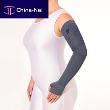Lymphedema support compression sleeve unisexblackbeige