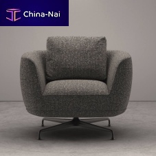 Contemporary armchair Andes fabricleathermetal