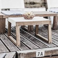 Contemporary stool Barka BA113Batyline®teak basesled base
