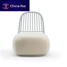 Contemporary fireside chair CIRCEfabricwhite