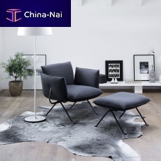 Contemporary footrest Officinafabricleatherwrought iron