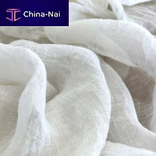 Plain sheer curtain fabric NUVOLINO linenwashablehome