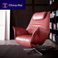 Contemporary armchair SAFIRAfabricleatherwith footrest