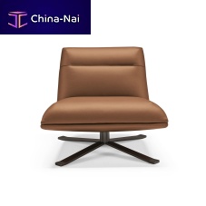Contemporary armchair Scottfabricleatherwooden