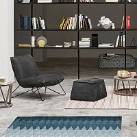 Contemporary fireside chair 394leatherfabricchrome