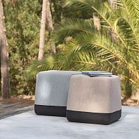 Contemporary pouf Kumofabricsquareupholstered
