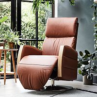 Contemporary armchair NOTOleatherfabricoak