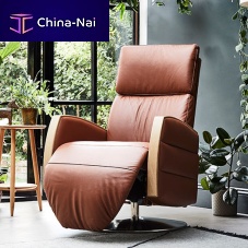 Contemporary armchair NOTOleatherfabricoak
