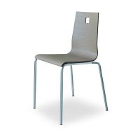 Contemporary chair DOMINOindoorwoodenleather