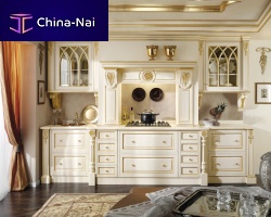 Traditional kitchen BEATRICEwoodenislandwith handle