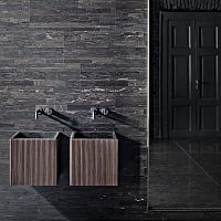 Wall-mounted washbasin ADDAnatural stonewoodenwith counter