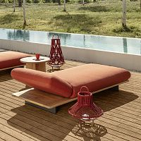 Contemporary sun lounger VENICE fabricteakgarden