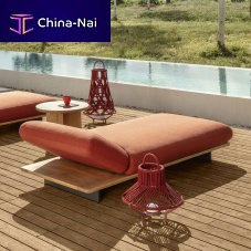 Contemporary sun lounger VENICE fabricteakgarden