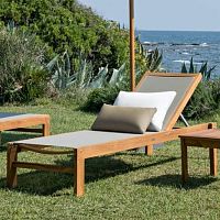 Contemporary sun lounger IBIZAcanvasteakaluminum