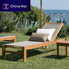 Contemporary sun lounger IBIZAcanvasteakaluminum