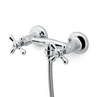 Double-handle shower mixer tap 173759wall-mountedchrome-plated brassbathroom
