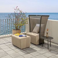 Contemporary armchair BOLEROSunbrella®Batyline®aluminum