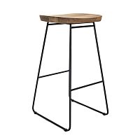 Scandinavian design bar stool 260 104 BRYGGENteakstainless steel basesled base