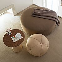Contemporary pouf SOFIAfabricleatherround