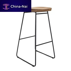 Scandinavian design bar stool 260 104 BRYGGENteakstainless steel basesled base