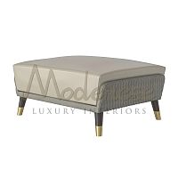 Contemporary footrest Harmony leatherwoodenmetal
