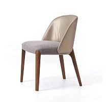 Contemporary chair BELLEVUEleatherwooden basehome