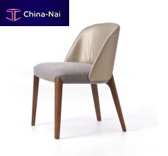 Contemporary chair BELLEVUEleatherwooden basehome