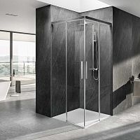 Sliding shower screen VIVAcornertempered glassfor hotel rooms