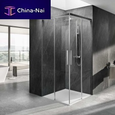 Sliding shower screen VIVAcornertempered glassfor hotel rooms