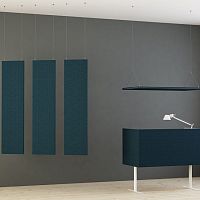 Hanging sound-absorbing panel LIMBUS BAFFLESfabricMDFfor office