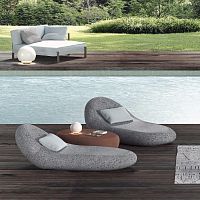 Contemporary sun lounger FLIRTSTONE concrete1-persongray