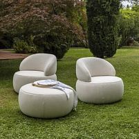 Contemporary pouf Dokufabricroundwith removable cover